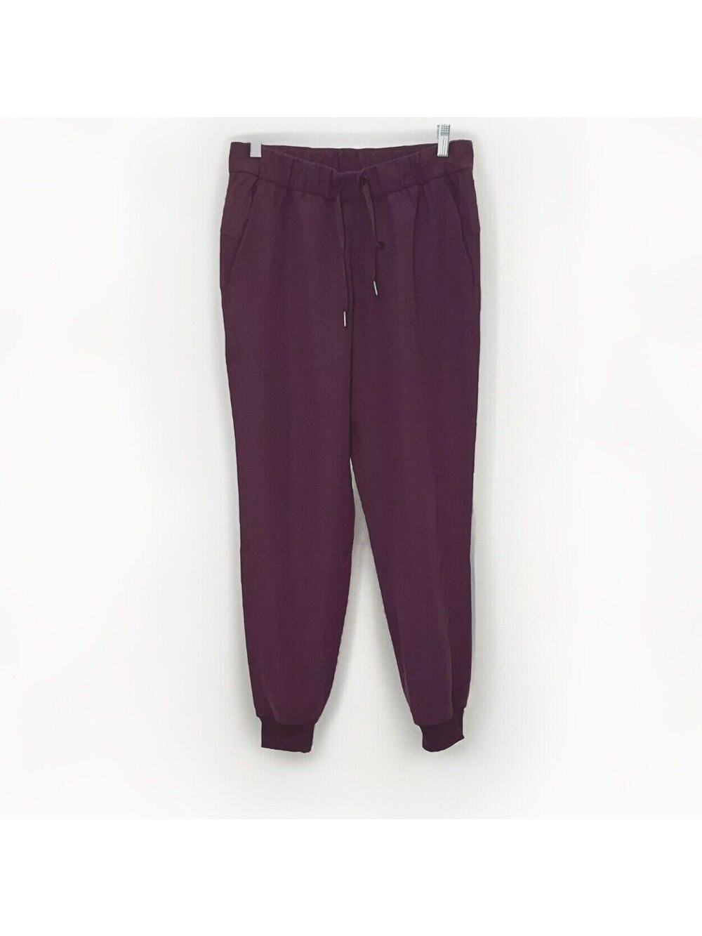 Lululemon On The Fly Pants Joggers Women 6 Dark Red W5BZDS Elastic Cuffed